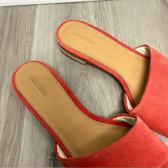 Soludos Women's Red Suede Slide Sandals - Picture 2 of 5